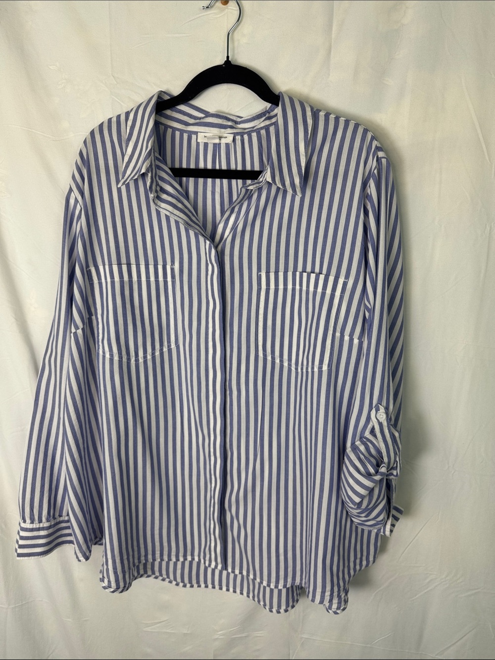 beachlunchlounge Striped Blue and White CottonButton Down Shirt from Nordstroms